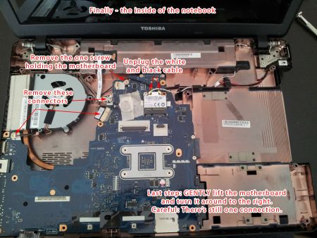 Replace cpu in Toshiba notebook