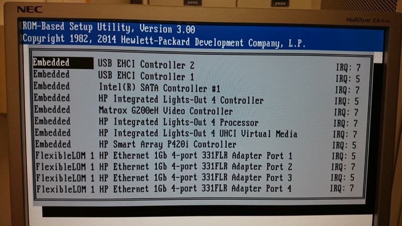 Network card detected in BIOS