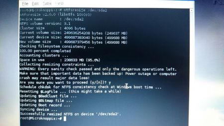 Knoppix ntfsresize