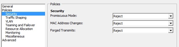 VMware Distrubted Port Group Security