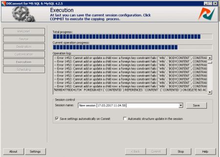 DBConvert Migration fails foreign key constraint