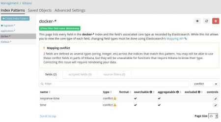 Kibana mapping conflict