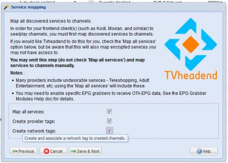 tvheadend setup wizard