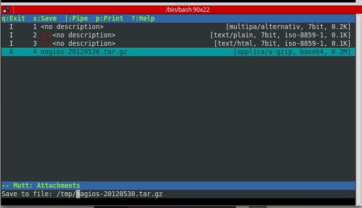 Save attachment in mutt