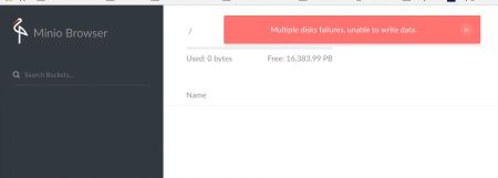 Minio as Docker container: Multiple disk failures