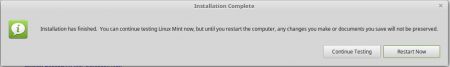 Linux Mint installation completed