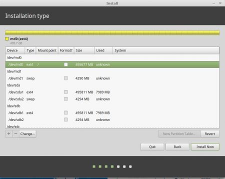 Linux Mint 18.3 partitions