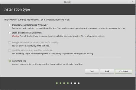 Linux Mint Install Something Else