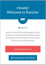 Rancher Login Internal Server Error