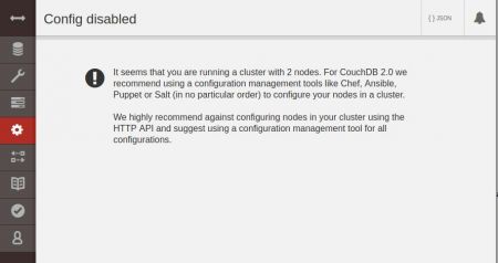CouchDB Config Disabled in Cluster 