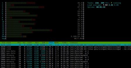 AMD Ryzen Linux htop