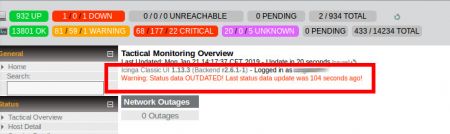Icinga 2 status data outdated