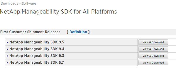 NetApp Download SDK