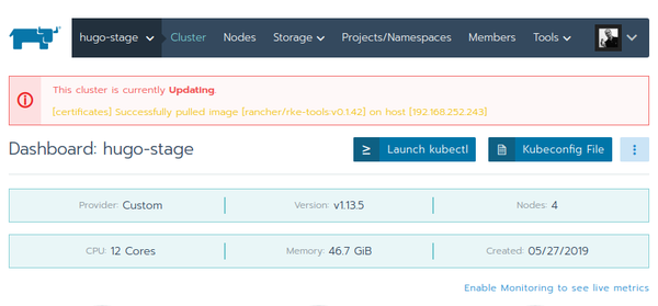 Rancher 2 cluster upgrading