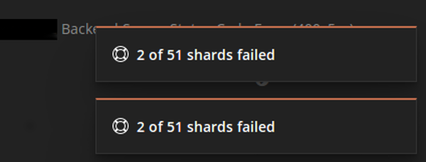 Kibana error X of Y shards failed