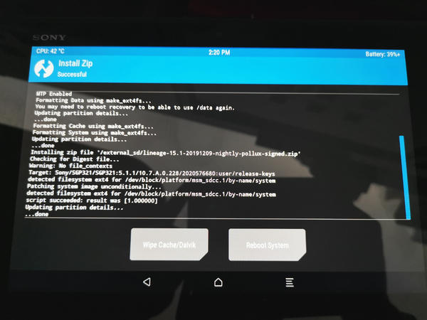 TWRP Lineageos installed