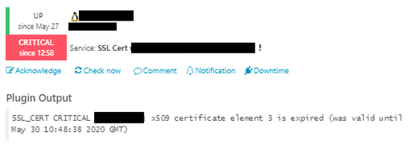 Monitoring ssl tls certificate chain expiry date Icinga