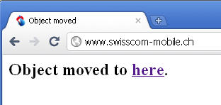 Swisscom Web Site Object moved