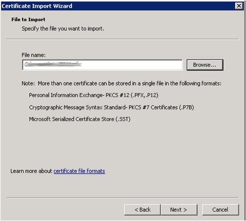 Windows import SSL certificates
