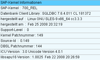 SAP Kernel informations