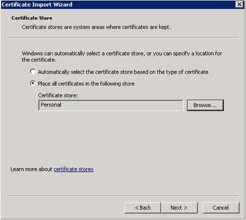 Windows import SSL certificates